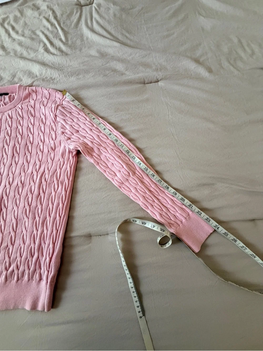 J. Crew Pink Cable-Knit Crewneck Sweater (Men’s sizing) LIKE NEW